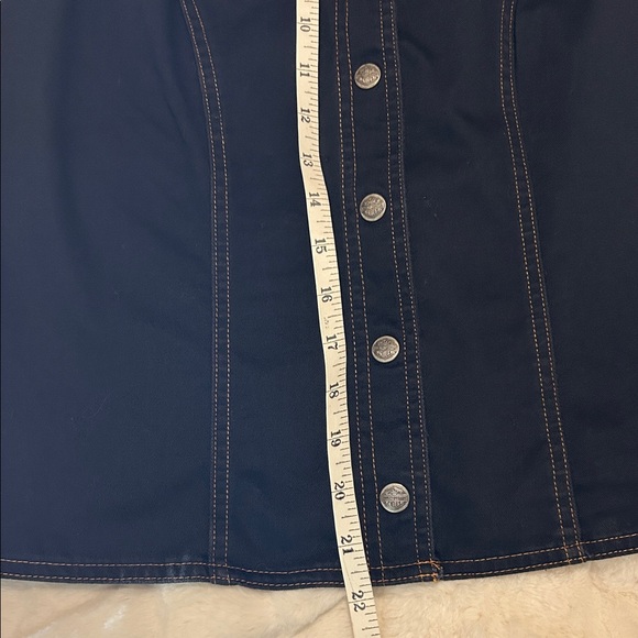 Harley-Davidson Black Denim Button-Up Vest Size Small - Picture 6 of 9